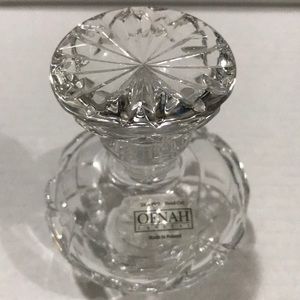 Vintage OFNAH Hand Cut Lead Crystal Perfume Bottle